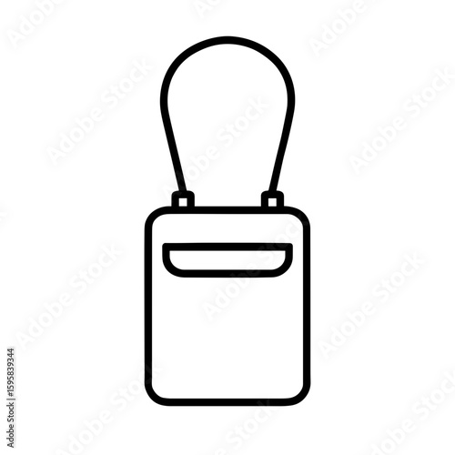 Travel shoulder bag icon (outline) – personal accessory symbol