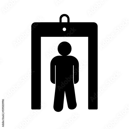 Metal detector checkpoint icon (filled) – security screening symbol