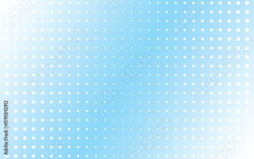 Grunge halftone gradient background. Fading dotted noise texture. White and blue wallpaper. Retro pixel background. Anime or manga style comic overlay. Vector graphic design textured template.
