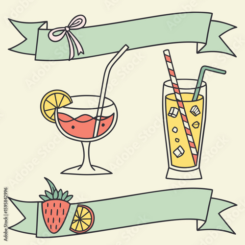set of drinks