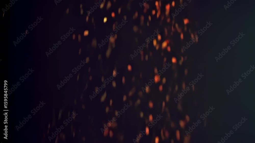 Abstract Fire Sparkles with Orange Light, and Dark Background.
