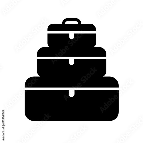 Stack of suitcases icon (filled) – travel baggage storage symbol
