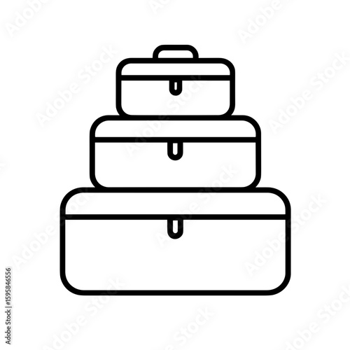 Stack of suitcases icon (outline) – travel baggage storage symbol