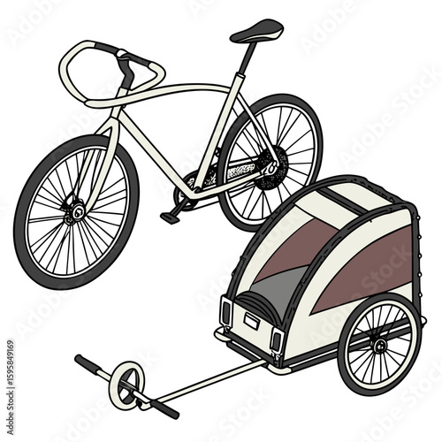 Bicycle with Cargo Trailer transport cycling