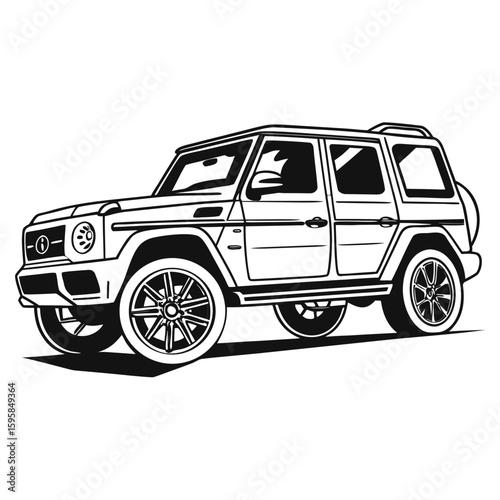 Black and white luxury S U V luxury vehicle automotive