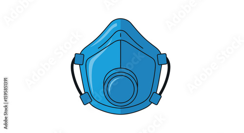 Blue Protective Face Mask Illustration
