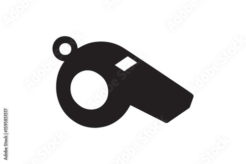 Whistle icon silhouette vector with white background