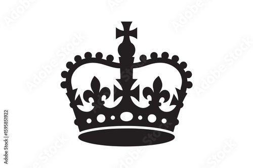 Commonwealth crown silhouette vector art illustration on white background