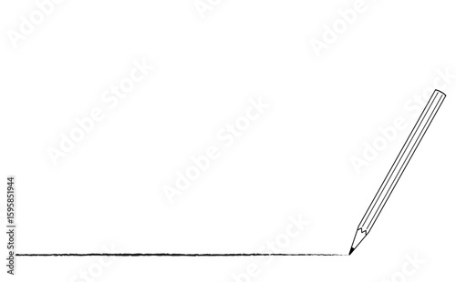 線を引く鉛筆の線画イラスト　背景素材