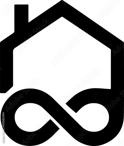 Infinity House Logo – Abstract Real Estate and Construction Symbol Vector