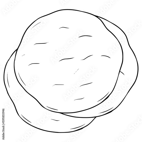 flat bread illustration hand drawn outline vector