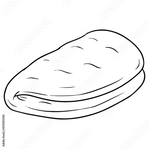 flat bread illustration hand drawn outline vector