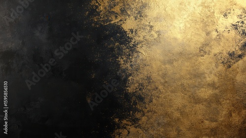gold gradient with a deep black accent on the left side fading into a golden glow in the center, luxurious and stylish