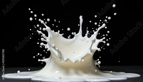milk splash on black background