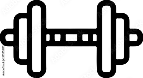 Dumbbell Icon – Vector Outline for Fitness and Weight Training