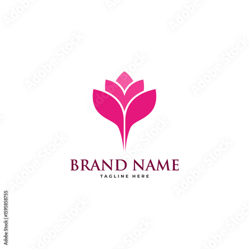 minimalist flower logo design template