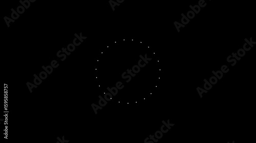 Circles on transparent background ring accent highlights night sky pop-up animation effects line shiny blast 4K flat vector cartoon seamless loop random geometric circle bursting fireworks sparkle