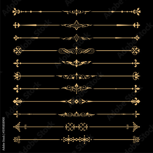 collection of golden decorative dividers