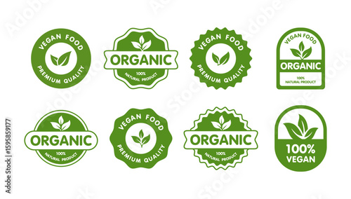 organic food fresh eco vegetarian product vegan label sticker