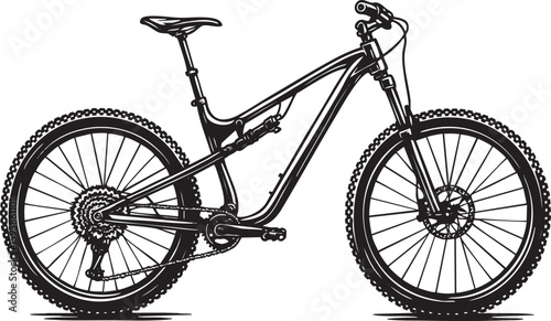 Vector illustration of rugged mountain bike with disc brakes