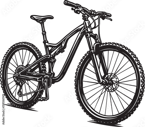 Full suspension downhill mountain bike vector design