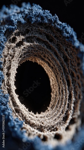 Abstract Ringed Tunnel Texture Design