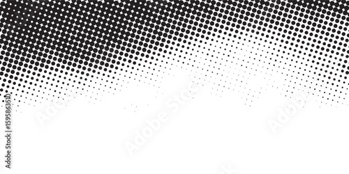 Black Dotted Texture on White Background . Modern Vector Art . Old Paper Effect with Comic Texture . Abstract Wall Design . Grunge Comic Texture Overlay	