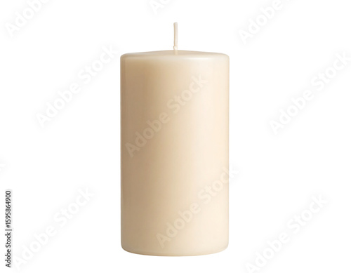 Elegant tall taper candle with smooth wax surface isolated on transparent background PNG 