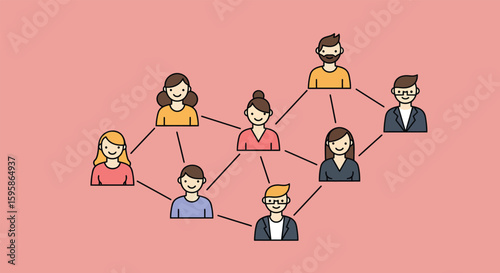 Connected People Network Illustration Concept