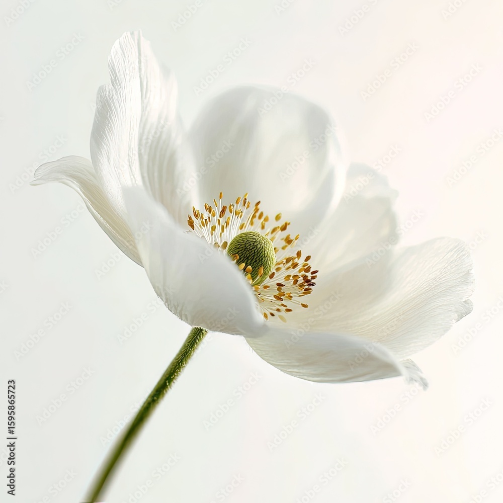 Fototapeta premium Close Up White Anemone Flower