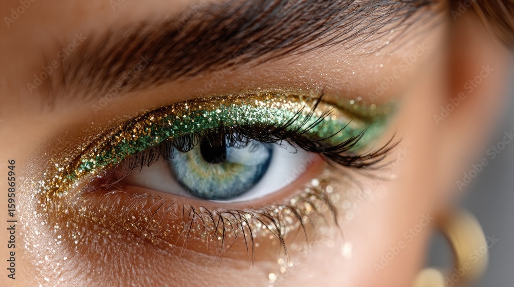 Obraz premium Closeup glitter eye makeup