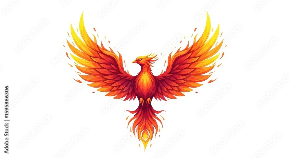 Obraz premium Fiery Phoenix Bird Mythical Creature