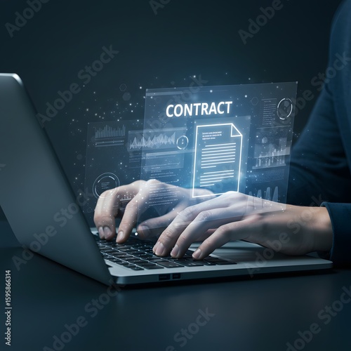 Digital contract creation and management on a laptop