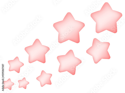 Illustration red stars on Transparent Background