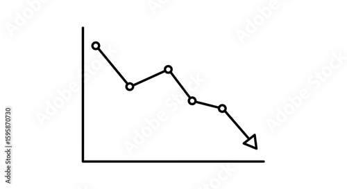 Declining Graph with Arrow Down