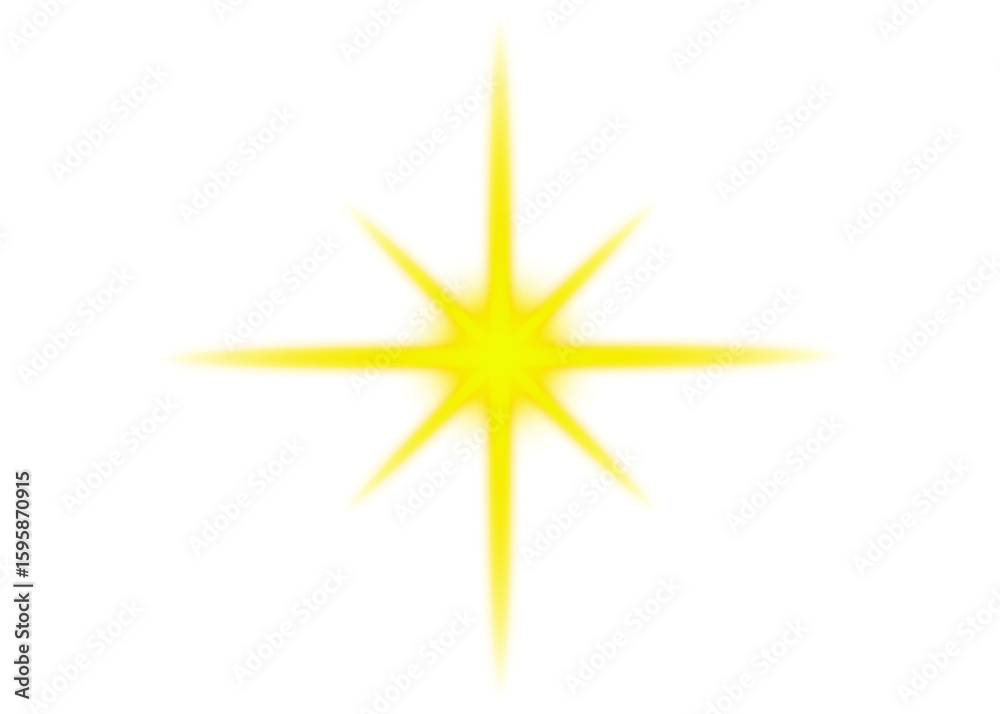 Obraz premium Bright yellow starburst sparkle isolated on transparent background