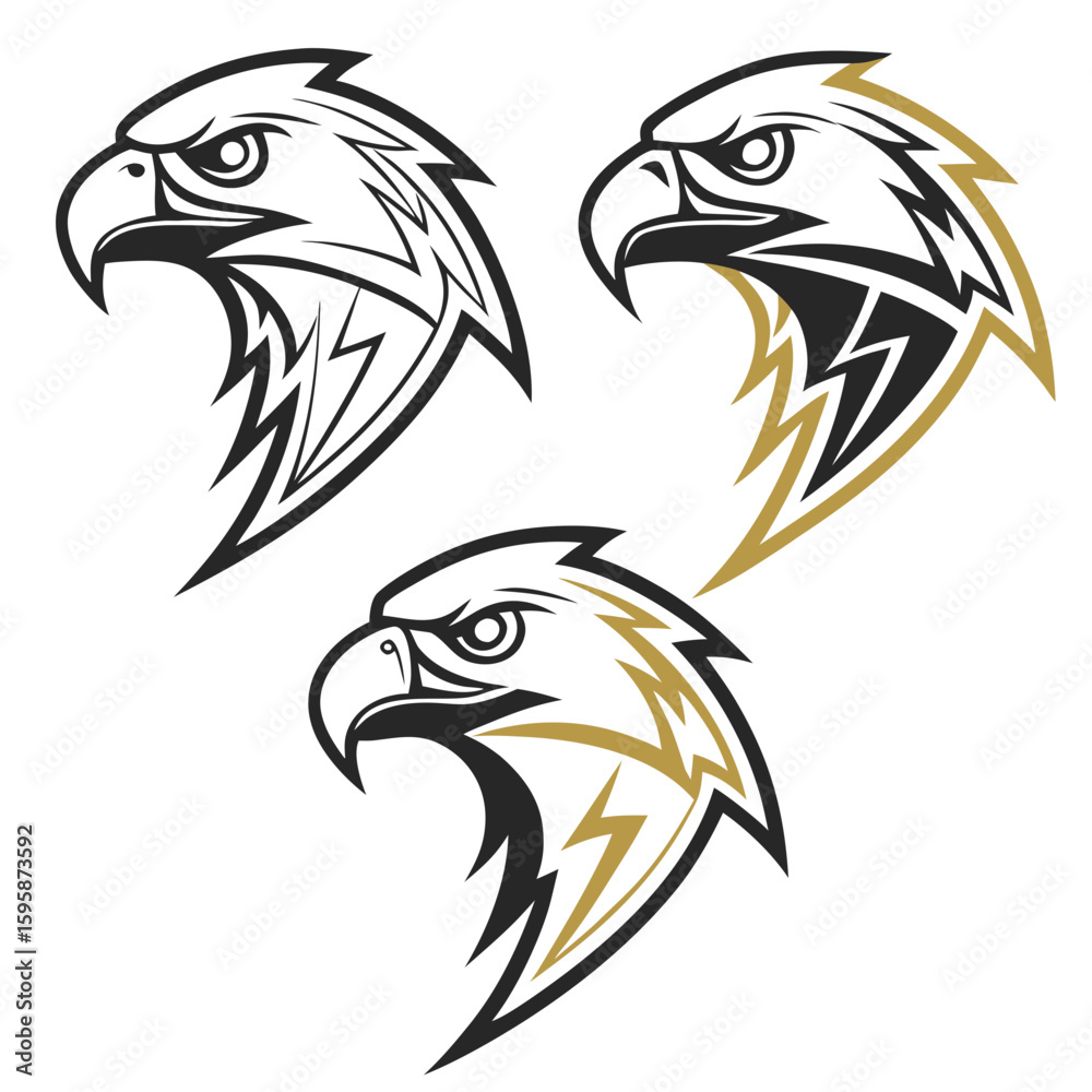 Fototapeta premium Eagle heads tribal design graphic