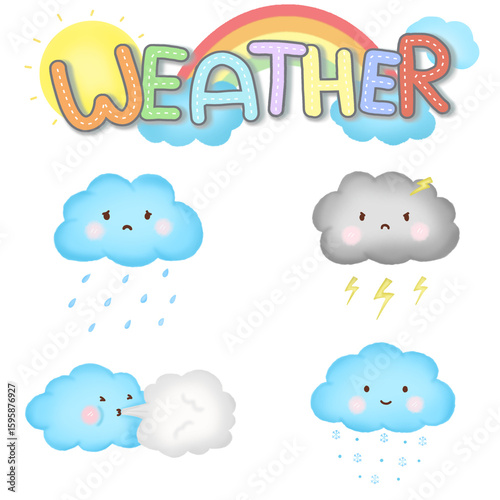 Cute weather icons set.