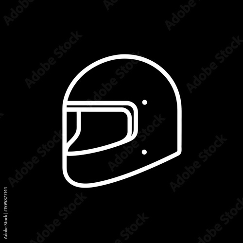 Motorcycle helmet protects head black background safety gear minimal graphic