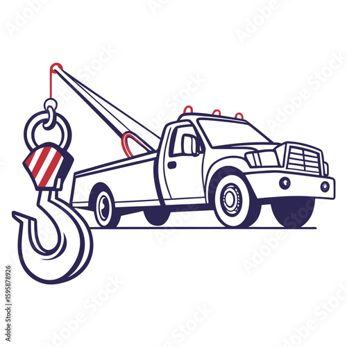 Tow Truck with Hook crane vehicle