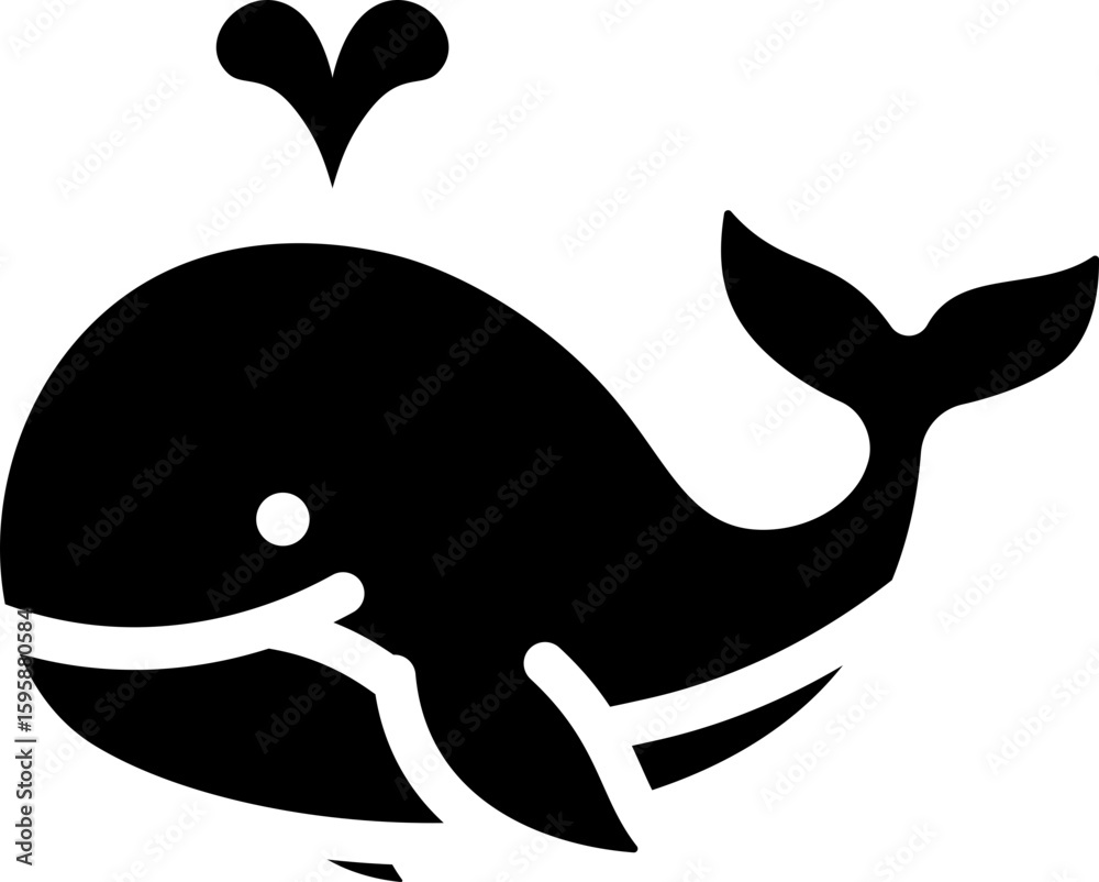 Obraz premium Whale Glyph Icon