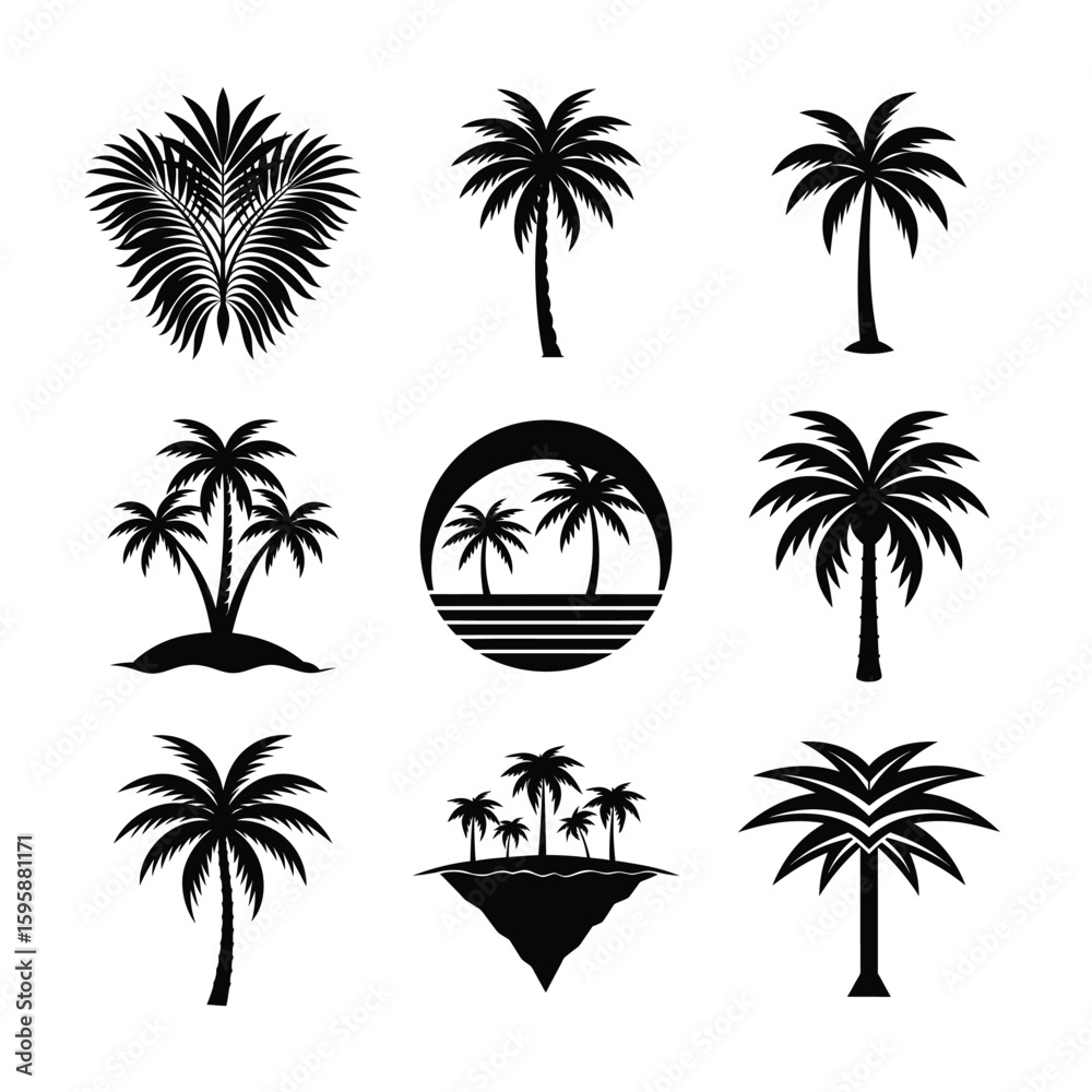 Fototapeta premium Tree Silhouette Vector Simple and Clean Design