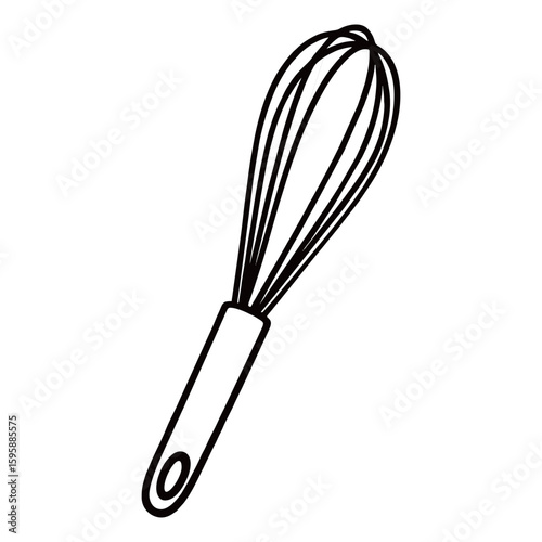 silhouette image of a whisk with a transparent background
