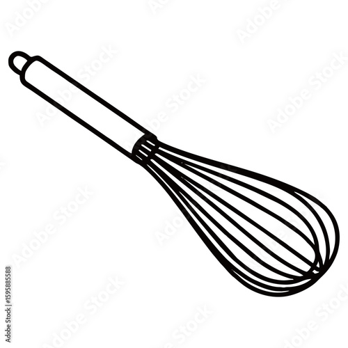 silhouette image of a whisk with a transparent background