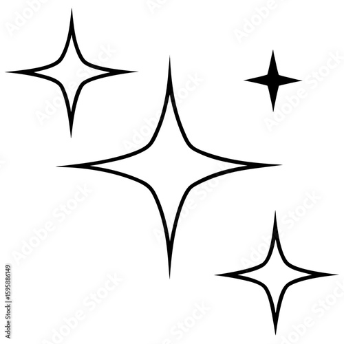 black and white star