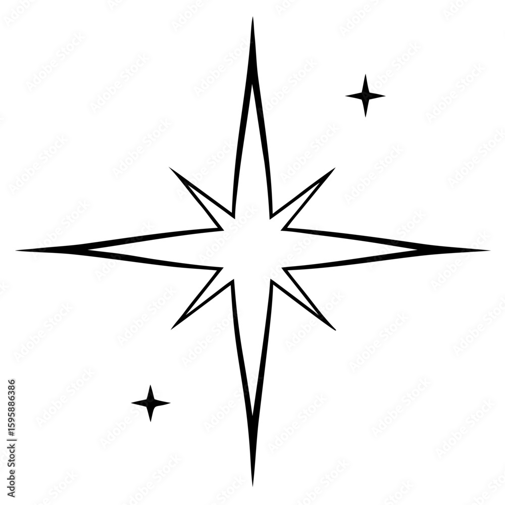 Fototapeta premium compass on black background