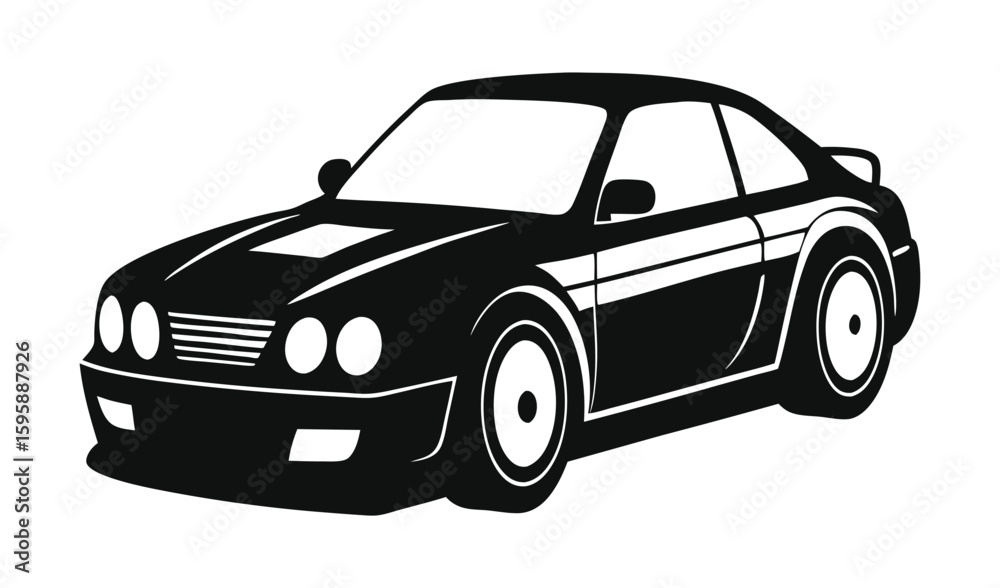 Fototapeta premium Luxury black sport auto vector isolated on white with shiny new design