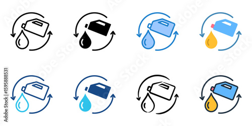 Oil change icon set multiple style collection 
