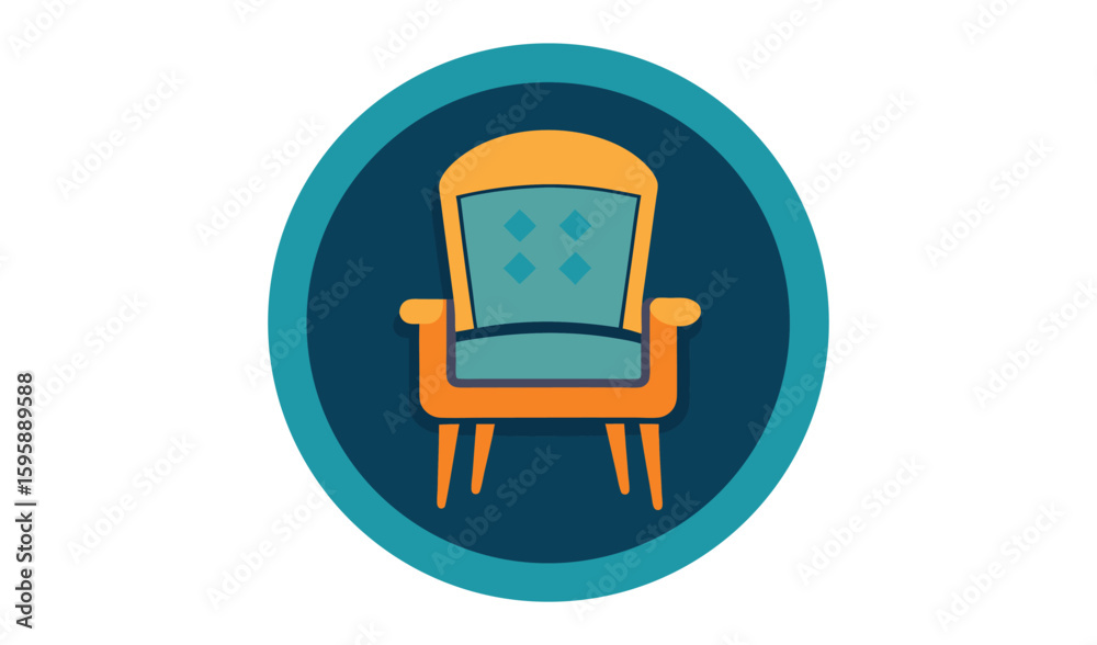 Fototapeta premium Old wooden armchair, a comfortable vintage furniture object for home interior design