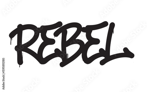 Rebel word graffiti tag vector illustration